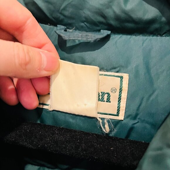 LL Bean Vintage Mens XXL 2XL 100% Goose Down Puffer Vest Nylon Green MADE IN USA - Picture 9 of 16